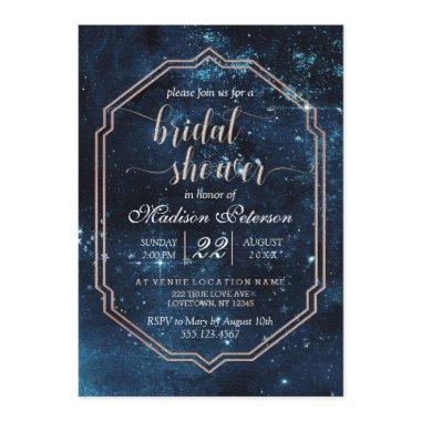 Star Sky Celestial Galaxy Bridal Shower Invitations