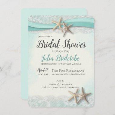 Starfish and Lace Bridal Shower Invitations
