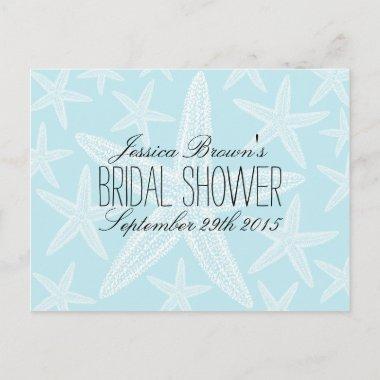 Starfish Beach Bridal Shower Recipe Invitations