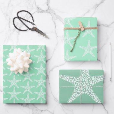 Starfish Beach Summer Wedding Pattern  Wrapping Paper Sheets