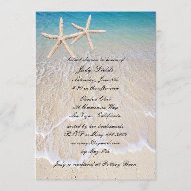 Starfish Beach Wedding Bridal Shower Invitations