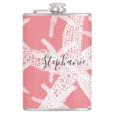 Starfish Birthdays Weddings Bridal Shower Pink Flask