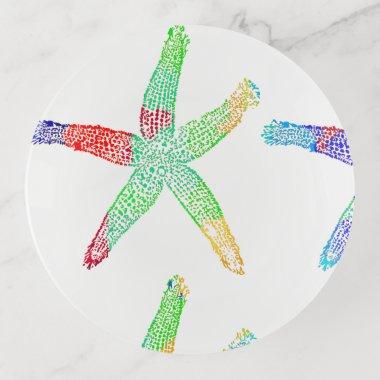 Starfish Coastal Beach Multicolor Patterns Modern Trinket Tray