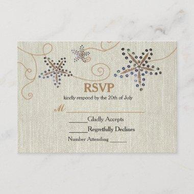 Starfish Elegance Beach RSVP Wedding Invitations