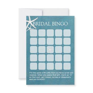 Starfish Nautical Bridal Shower Bingo Invitations