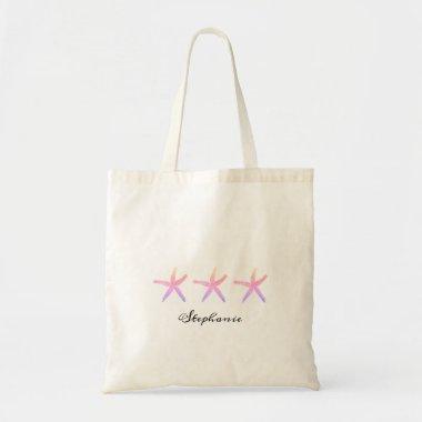 Starfish Pink Art Monograms Cute Nautical Beach To Tote Bag