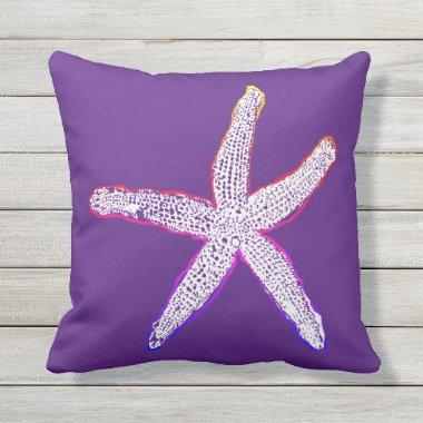 Starfish Pink Purple Cute Custom Mother's Day Gift Outdoor Pillow