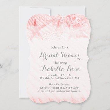 Starfish seashell beach bridal shower invitations
