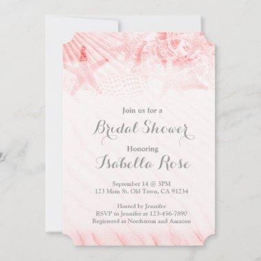 Starfish seashell custom bridal shower invitations
