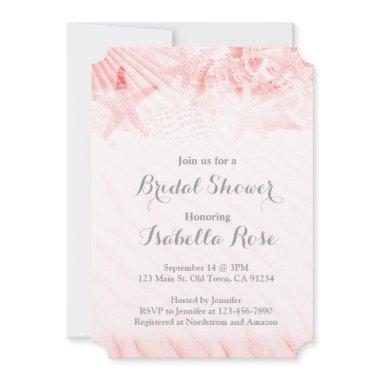 Starfish seashell custom bridal shower invitations