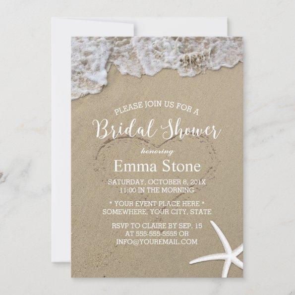Starfish Summer Beach Wedding Bridal Shower Invitations