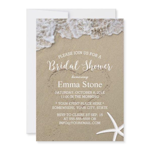 Starfish Summer Beach Wedding Bridal Shower Invitations