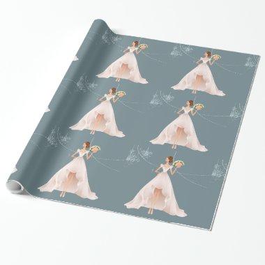 stargazer lilies fancy bride bridal shower wrapping paper
