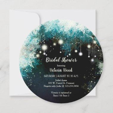 Starry Forest String Lights Bridal Shower Invitations