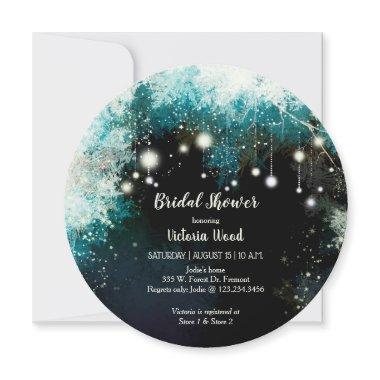 Starry Forest String Lights Bridal Shower Invitations