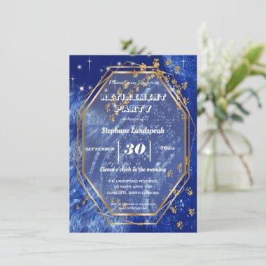 Starry Icy Night Sky with Gold Prints Invitations