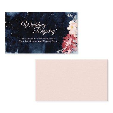 Starry Night Floral Wedding Registry Enclosure Invitations