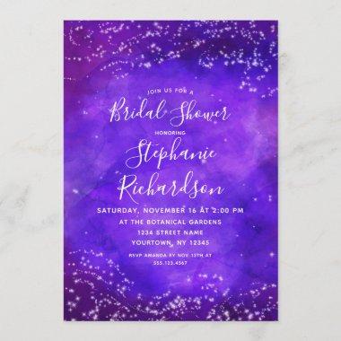 Starry Night Galaxy Bridal Shower Invitations