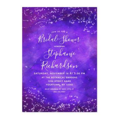 Starry Night Galaxy Bridal Shower Invitations