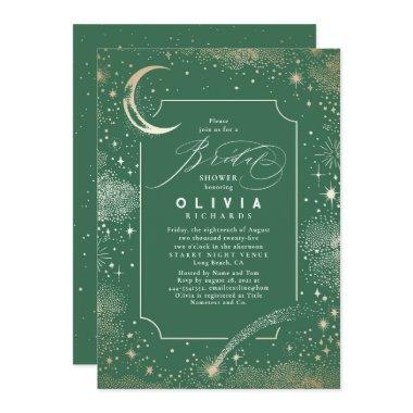 Starry Night Moon Mystical Celestial Bridal Shower Invitations