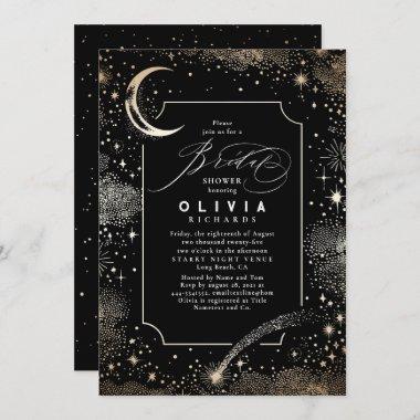 Starry Night Moon Mystical Celestial Bridal Shower Invitations