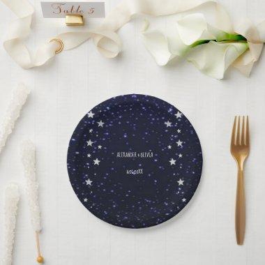 Starry Night Wedding Shower Paper Plate