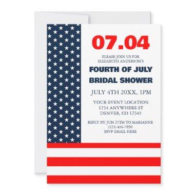 Stars & Stripes Flag 4th Of July Bridal Shower Invitations