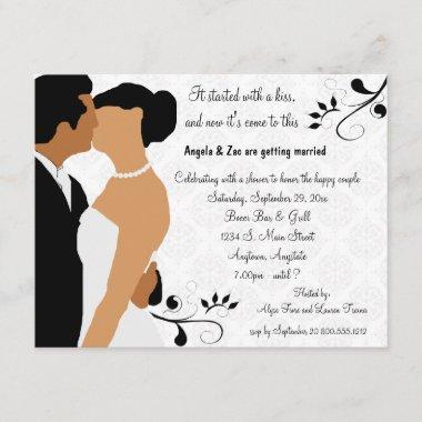 Started With A Kiss Dark Ethnic Bridal Invitations