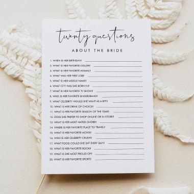 STELLA Twenty Questions About the Bride Game Invitations