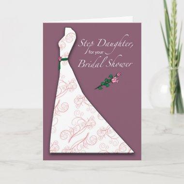 Step Daughter, Bridal Shower Dress Silhouette Plum Invitations