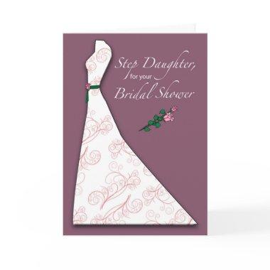 Step Daughter, Bridal Shower Dress Silhouette Plum Invitations