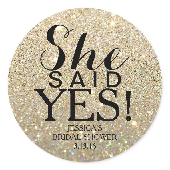 Sticker | Glitter Bridal Shower - She Said Yes!