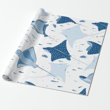 Sting ray manta ray fish pattern wrapping paper