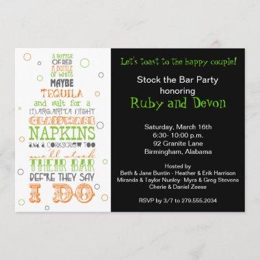 Stock the Bar Bottle Rhyme Party Invitations