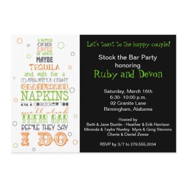 Stock the Bar Bottle Rhyme Party Invitations