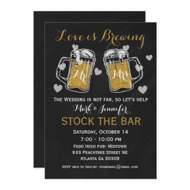 Stock the Bar Bridal Shower Invitations Couples