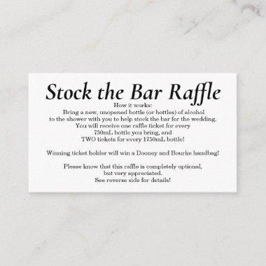 Stock the Bar Bridal Shower Raffle Ticket - Simple Enclosure Invitations