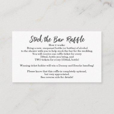 Stock the Bar Bridal Shower Raffle Ticket - Simple Enclosure Invitations