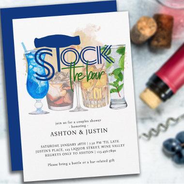 Stock the Bar Champagne Cocktails Couples Shower Invitations