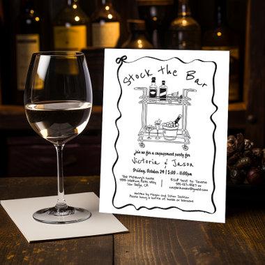 Stock the Bar cocktail bar cart engagement party Invitations