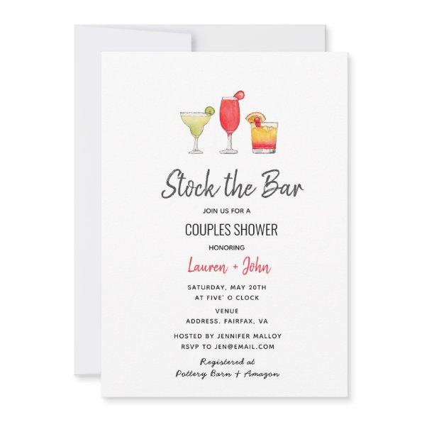 Stock the Bar cocktail Couples shower