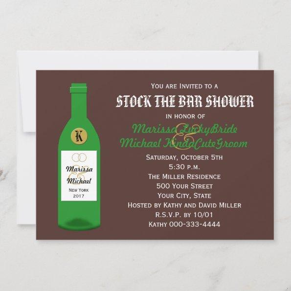 Stock the Bar Couples Shower Invitations - Brown