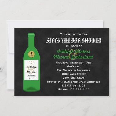 Stock the Bar Couples Shower Invitations Chalkboard