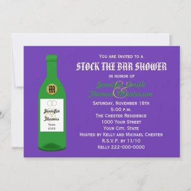 Stock the Bar Couples Shower Invitations - Purple