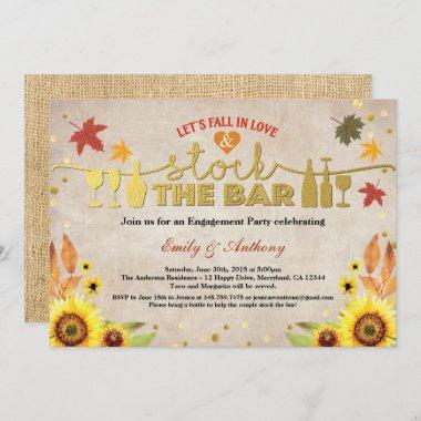 Stock the bar engagement party sunflower Invitations