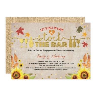 Stock the bar engagement party sunflower Invitations