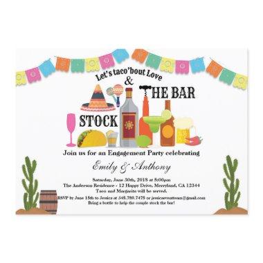 Stock the bar engagement party Taco Fiesta Invitations