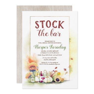 Stock The Bar Fall Harvest Pumpkins Bridal Shower Invitations