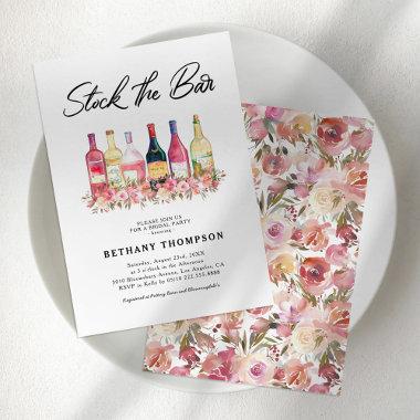 Stock the Bar Floral Bridal Party Invitations