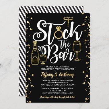 Stock the bar Invitations engagement party gold